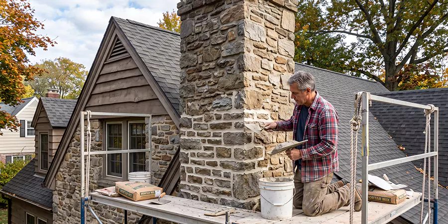 Tuckpointing Stone Chimney East Brunswick