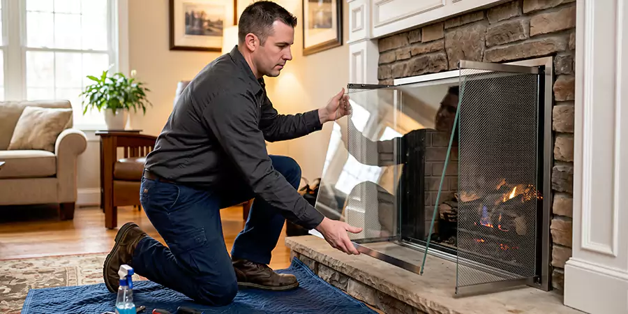 Fireplace Glass Panel and Screen Installation East Brunswick