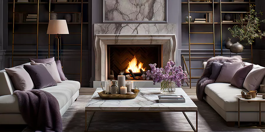 Modern Tile and Stone Fireplace Design East Brunswick